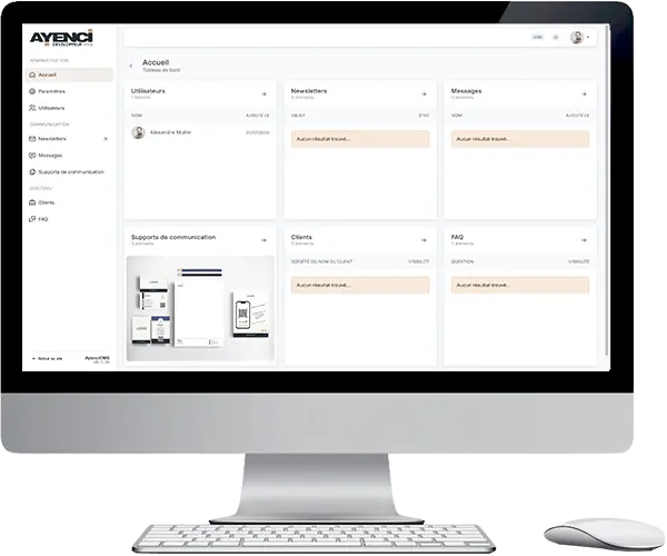 AyenciCMS - interface d'administration