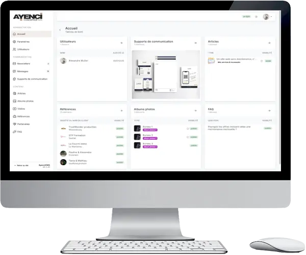 AyenciCMS - interface d'administration