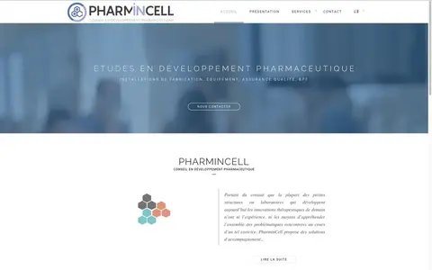 Site PharminCell - page d'accueil